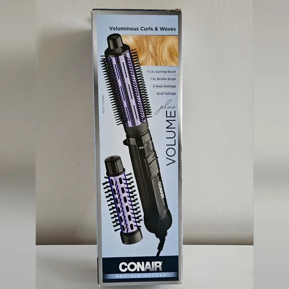 Conair 2-in-1 Hot Air Curling Combo, Includes 1.5" Curl Brush & 1" Aluminum Bris - Picture 3 of 3